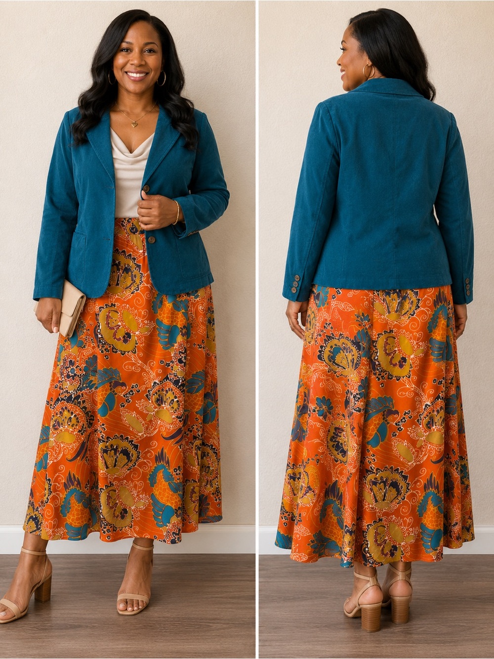 Women’s Vibrant Floral Maxi Skirt